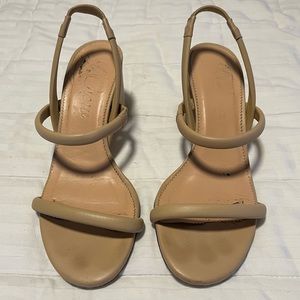 Nude J Crew strap heels